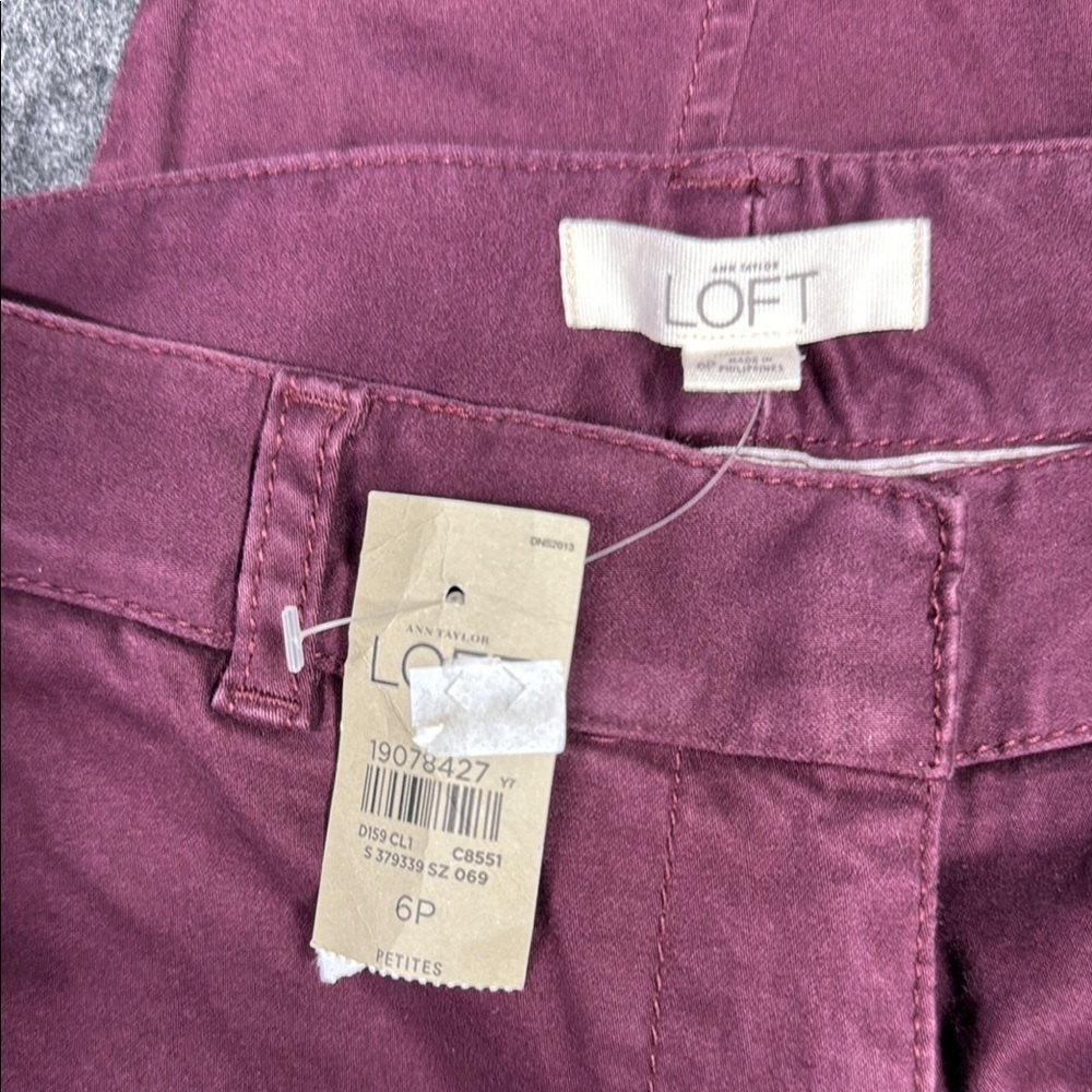LOFT Marisa Skinny Ankle Pants in Deep Burgundy - Picture 4 of 4